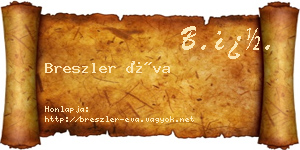 Breszler Éva névjegykártya